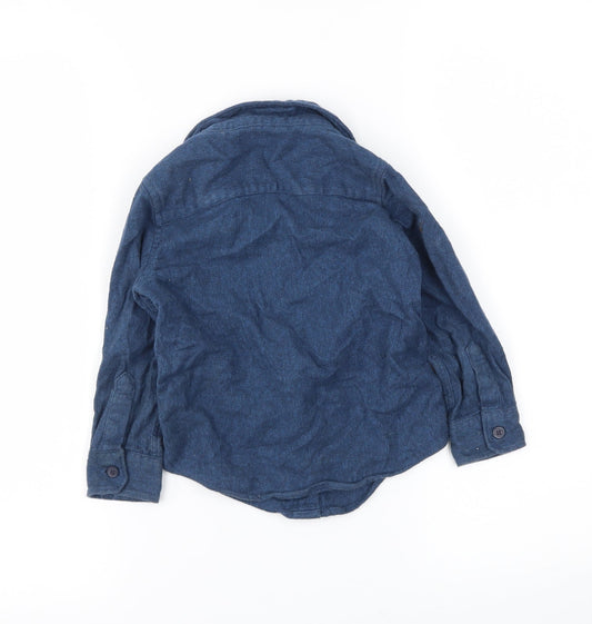 F&F Boys Blue Basic Button-Up Size 2-3 Years
