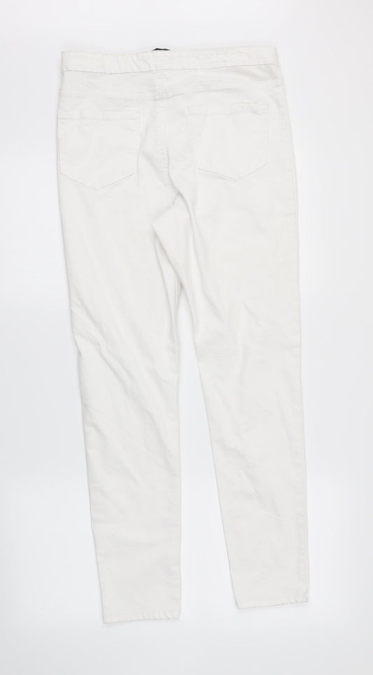 DenimCo Womens White Denim Skinny Jeans Size 14 L26 in