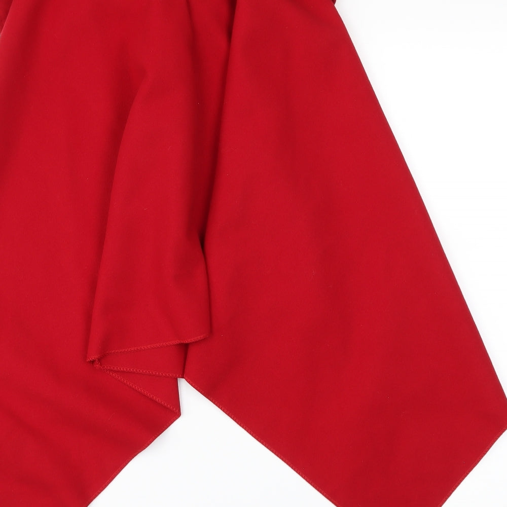 Preworn Womens Red Kimono Poncho One Size