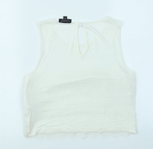 Topshop Womens White Cropped Tank Size 8