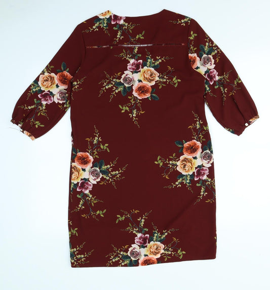 Noemie & Co Womens Purple Floral A-Line Size S