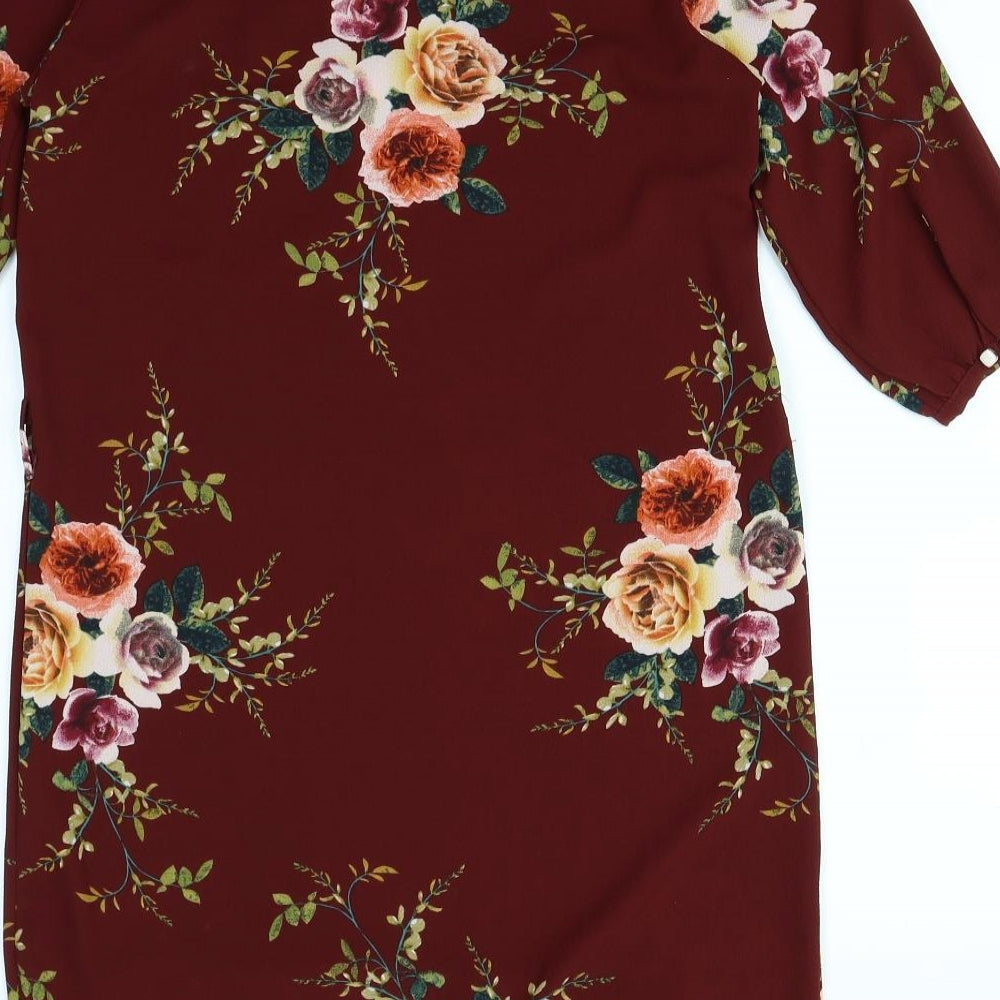 Noemie & Co Womens Purple Floral A-Line Size S