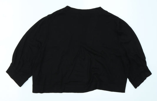 J Taylor Womens Black Knit Cardigan Jumper Size 16