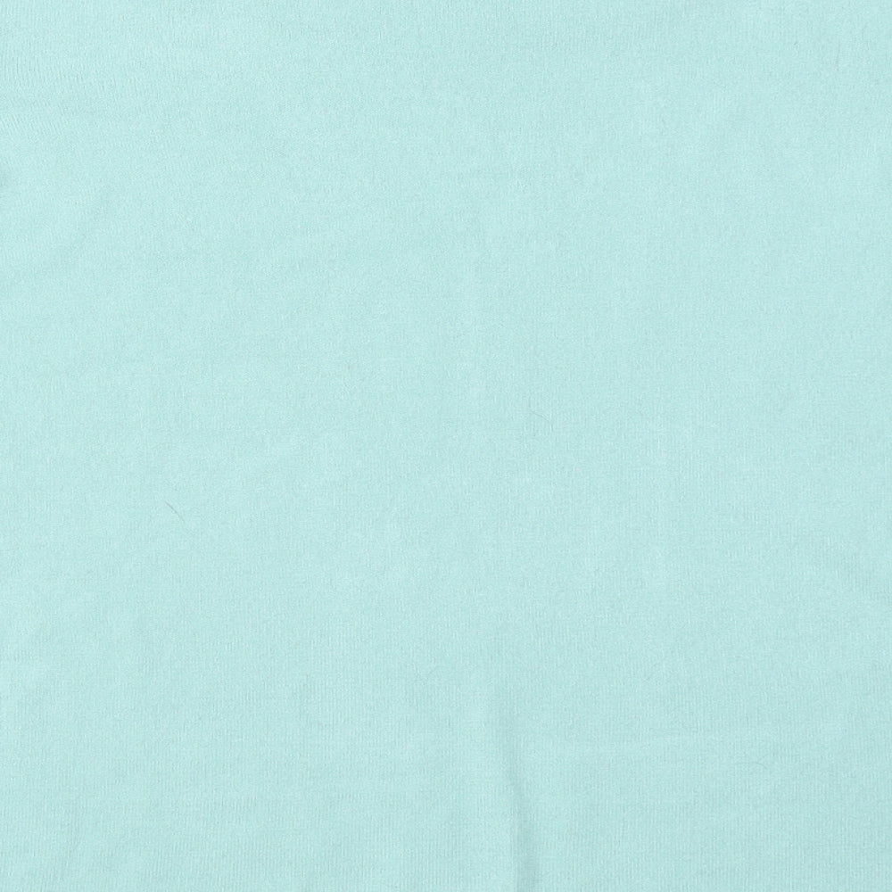Classics Womens Blue Knit Basic T-Shirt Size 16