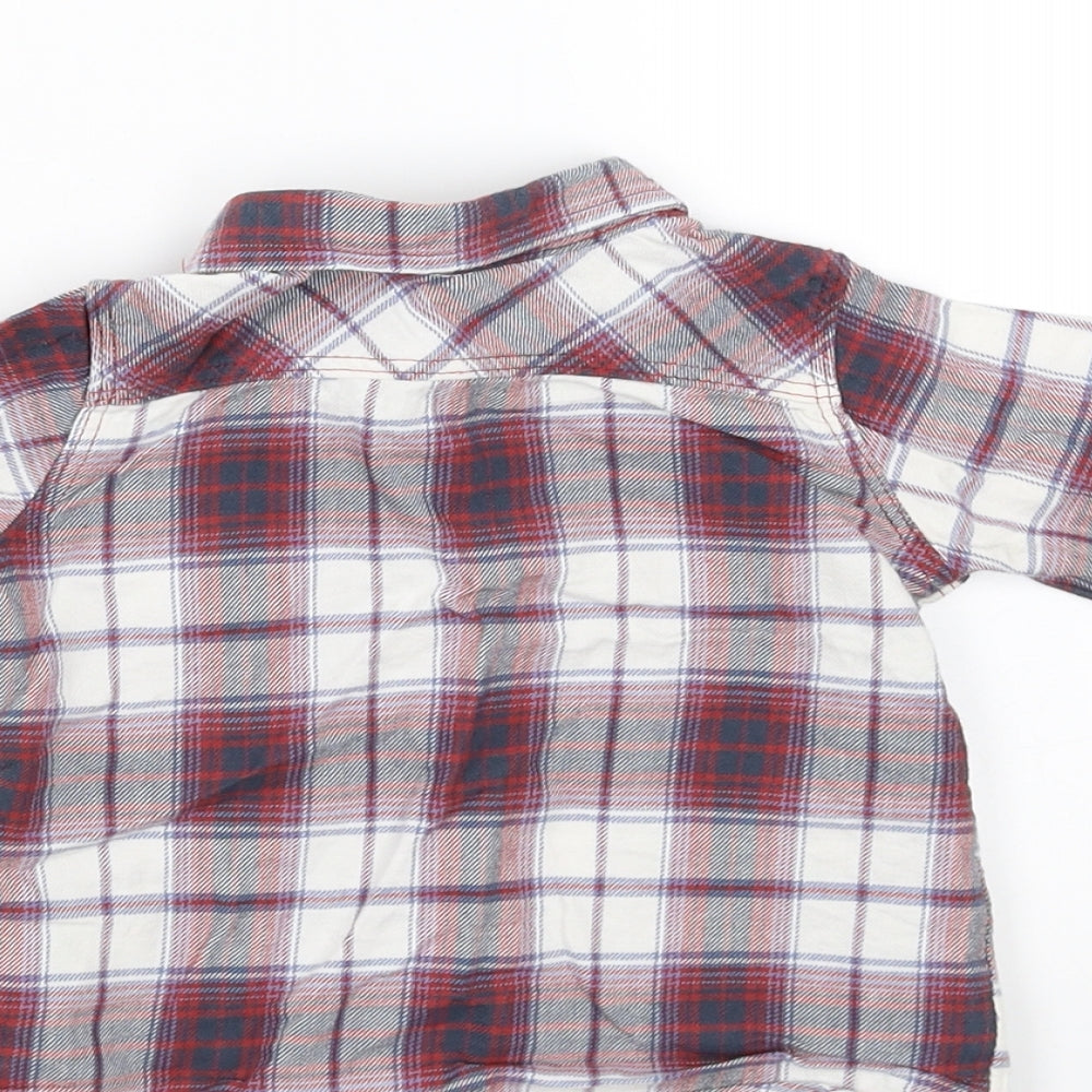 George Boys Red Plaid Basic Button-Up Size 3-6 Months