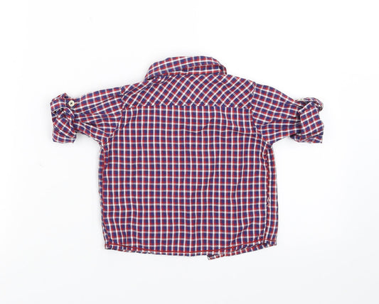 Pink & Blue Boys Blue Check Basic Button-Up Size 6-9 Months