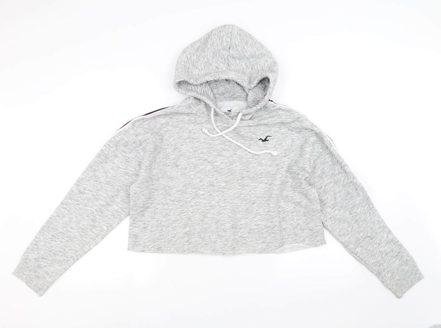 Hollister Womens Grey Pullover Hoodie Size L - cropped