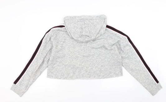 Hollister Womens Grey Pullover Hoodie Size L - cropped