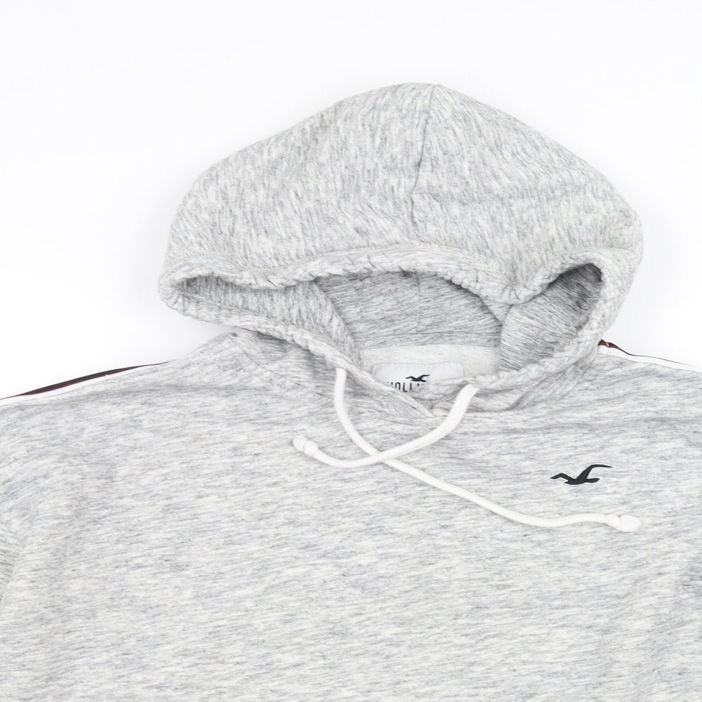 Hollister Womens Grey Pullover Hoodie Size L - cropped