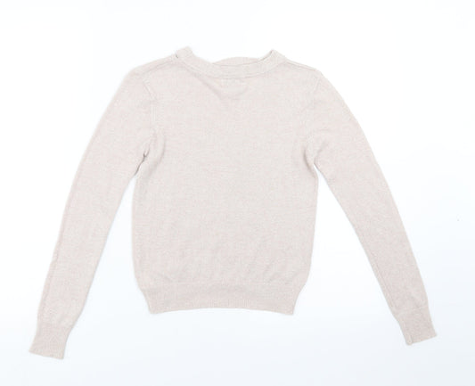 River Island Girls Pink Pullover Jumper Size 9-10 Years - glittery