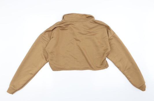 PRETTYLITTLETHING Womens Beige Pullover Sweatshirt Size 16 - cropped