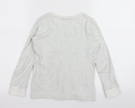 NEXT Girls Grey Striped Top Pyjama Top Size 9 Years
