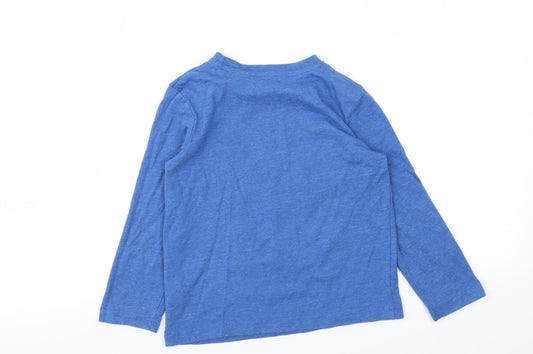 Primark Boys Blue Animal Print Basic T-Shirt Size 3-4 Years