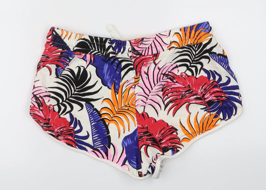 New Look Womens Multicoloured Floral Cut-Off Shorts Size 8 - Stretch waistband