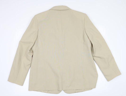 Classic Womens Beige Jacket Suit Jacket Size 18