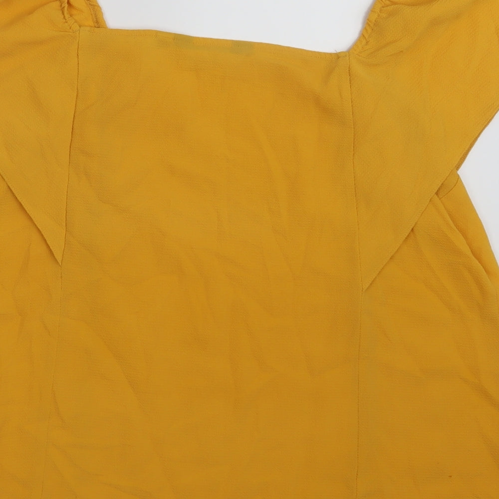 Dorothy Perkins Womens Yellow Basic T-Shirt Size 14