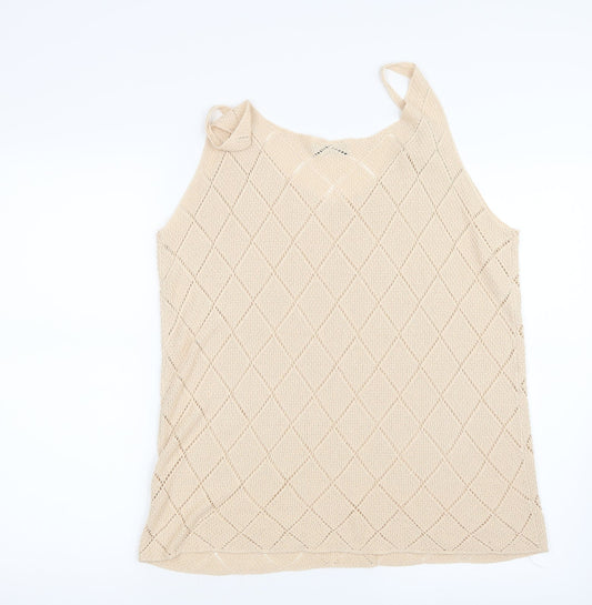 Sheilay Womens Beige Basic Tank Size 4XL