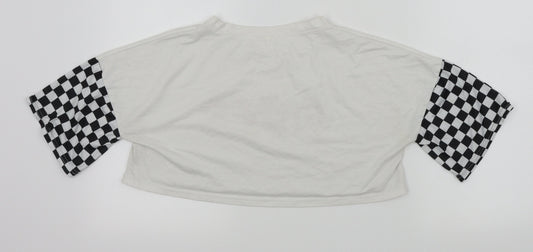 Preworn Womens White Colourblock Basic T-Shirt Size M