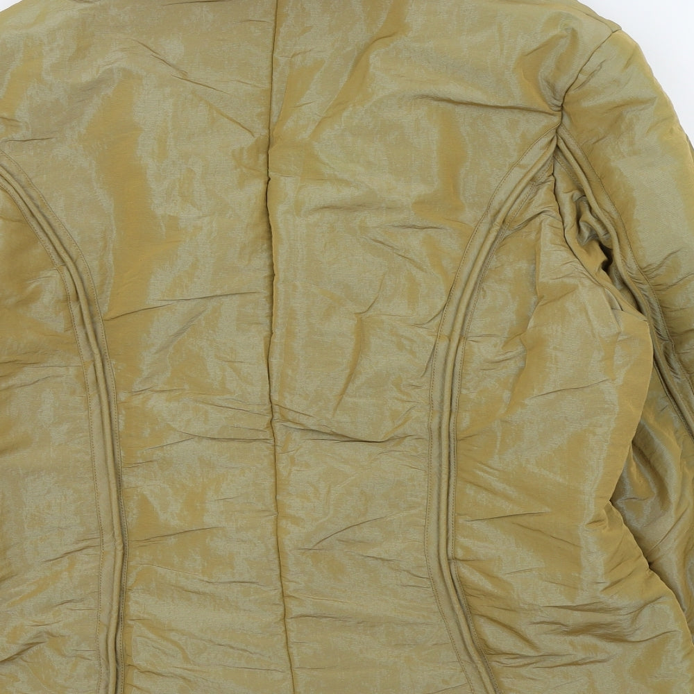 PREWONE Womens Gold Overcoat Jacket Size 44