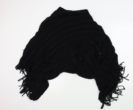 Preworn Womens Black Jacket Poncho One Size