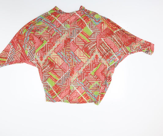 Boohoo Womens Multicoloured Knit Wrap Jumper Size M