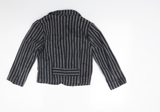 Divided Womens Grey Striped Jacket Coat Size 10