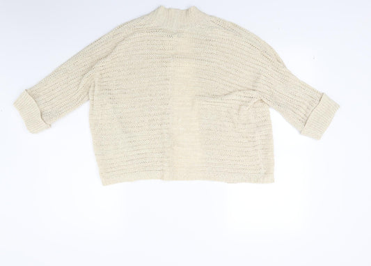 Wallis Womens Beige Knit Wrap Jumper Size M
