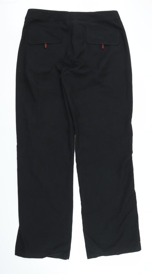 H&M Womens Black Windbreaker Trousers Size 14 L31 in