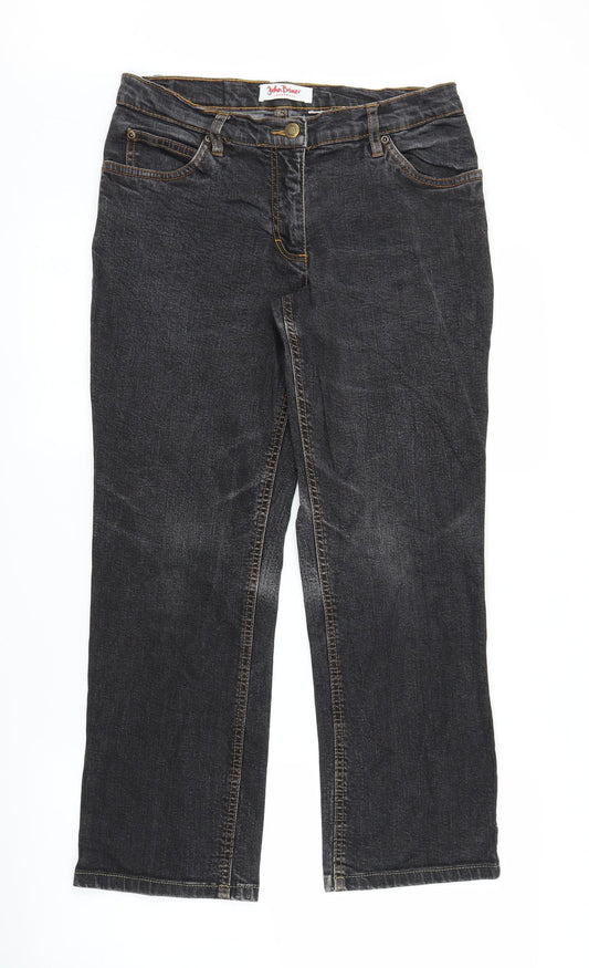 John Boner Mens Black Denim Straight Jeans Size 29 in L26 in
