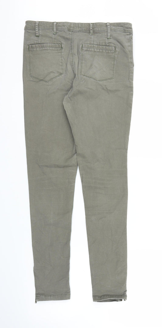 Warehouse Utility Womens Green Denim Skinny Jeans Size 10 L27 in