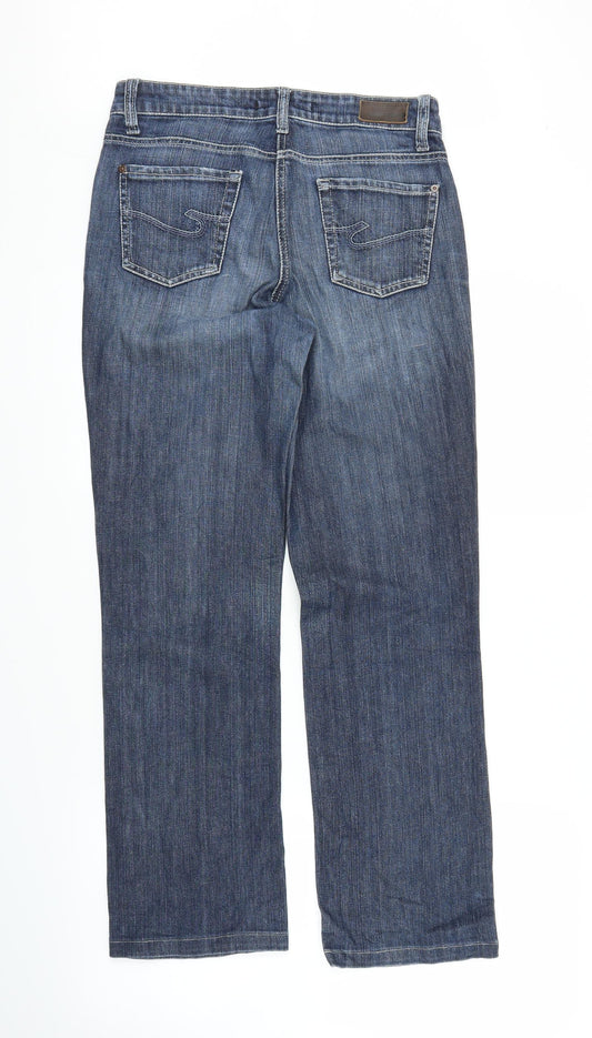Cambio Womens Blue Denim Straight Jeans Size 10 L27 in