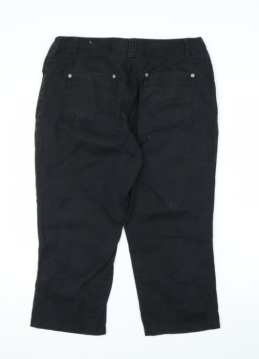 Sady Womens Black Capri Trousers Size L L21 in