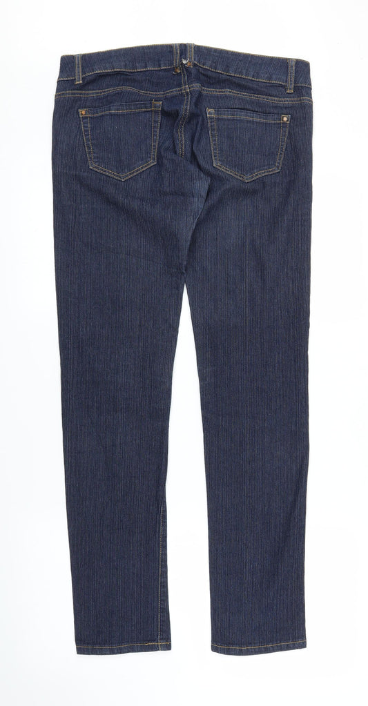 Koe Womens Blue Denim Straight Jeans Size L L29.5 in