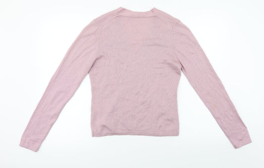 Marks and Spencer Womens Pink Henley Jumper Size 12