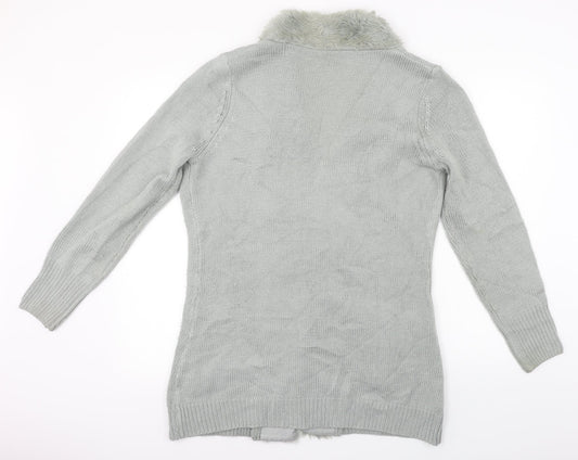 BYOU Womens Grey Cardigan Jumper Size 12