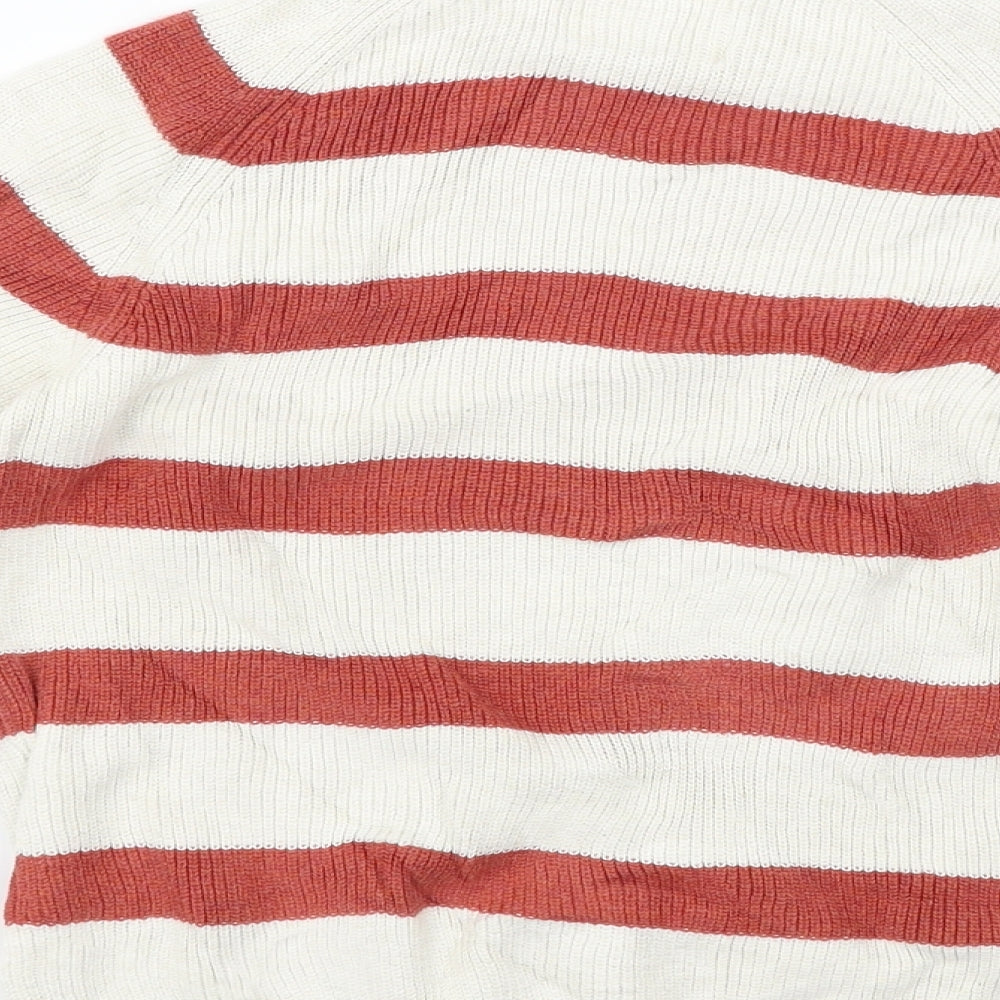 Zara Girls White Striped Pullover Jumper Size 7 Years