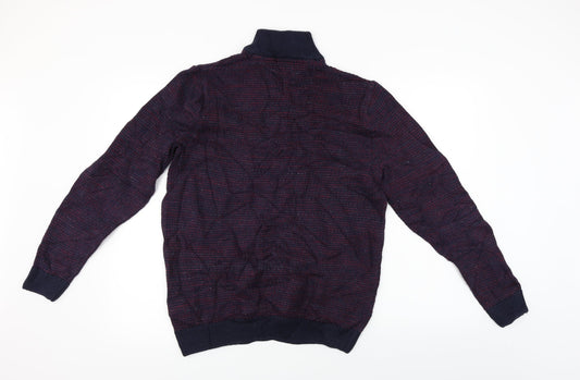 Marks and Spencer Mens Purple Henley Jumper Size M