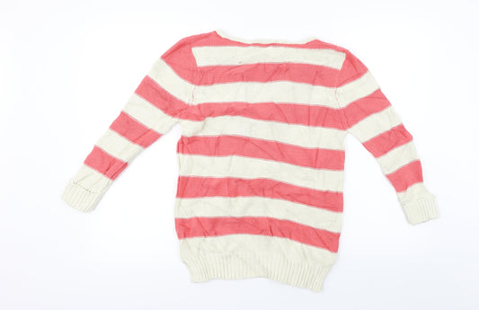 Papaya Womens Ivory Striped Pullover Jumper Size 12