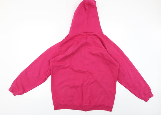 Justhoods Womens Pink Full Zip Hoodie Size M