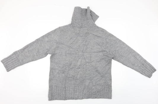 Florida Womens Grey Floral Full Zip Jumper Size L