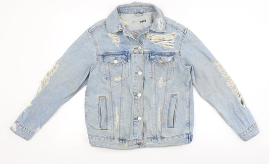 Topshop Womens Blue Denim Jacket Size 6