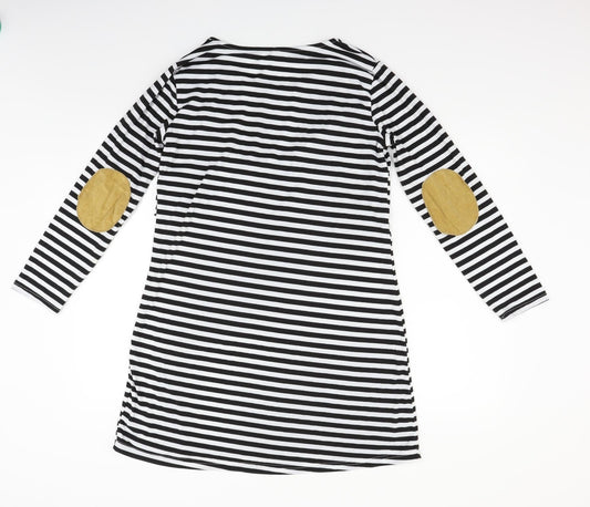 anan baby Womens White Striped Fit & Flare Size M