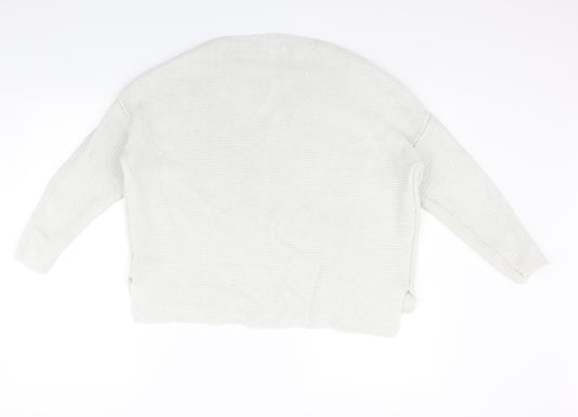 YAYAWOMEN Womens White Pullover Jumper Size M