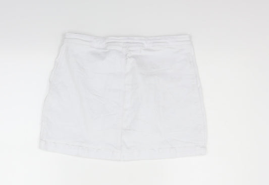 Boohoo Womens White Flare Skirt Size 14