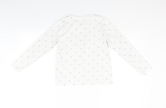 George Girls White Polka Dot Basic T-Shirt Size 9-10 Years - Sleep Club