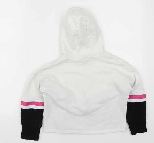 Primark Girls White Striped Pullover Hoodie Size 8-9 Years - California