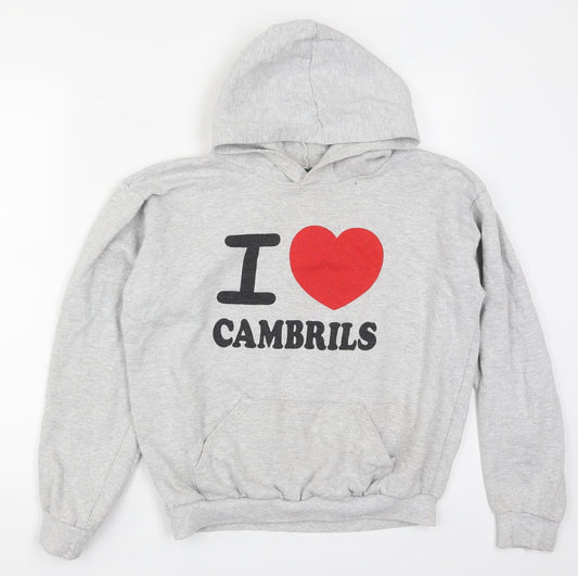 Preworn Womens Grey Pullover Hoodie Size M - I Love Cambrils