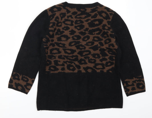 Country Casuals Womens Brown Animal Print Pullover Jumper Size M