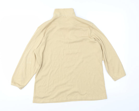 Agenda Womens Yellow Basic T-Shirt Size 14