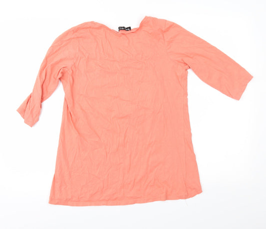 Select Womens Orange Basic T-Shirt Size 14